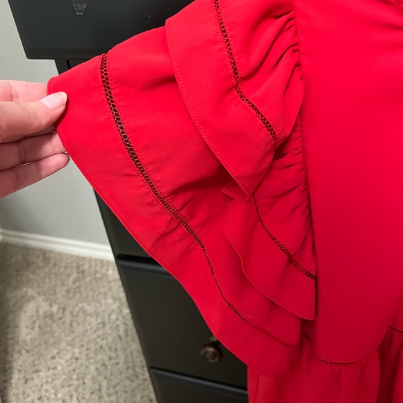 Worn once. Red tiered ruffle dress - Picture 4 of 6